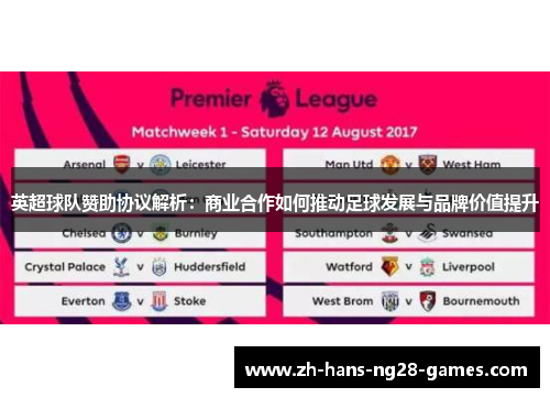 英超球队赞助协议解析:商业合作如何推动足球发展与品牌价值提升 英超球队赞助协议解析:商业合作如何推动足球发展与品牌价值提升